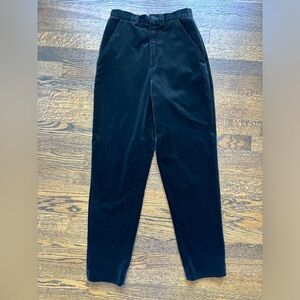 Banana Republic Vintage Black High Rise Tapered Leg Velevt Trouser Pant. Size 2.